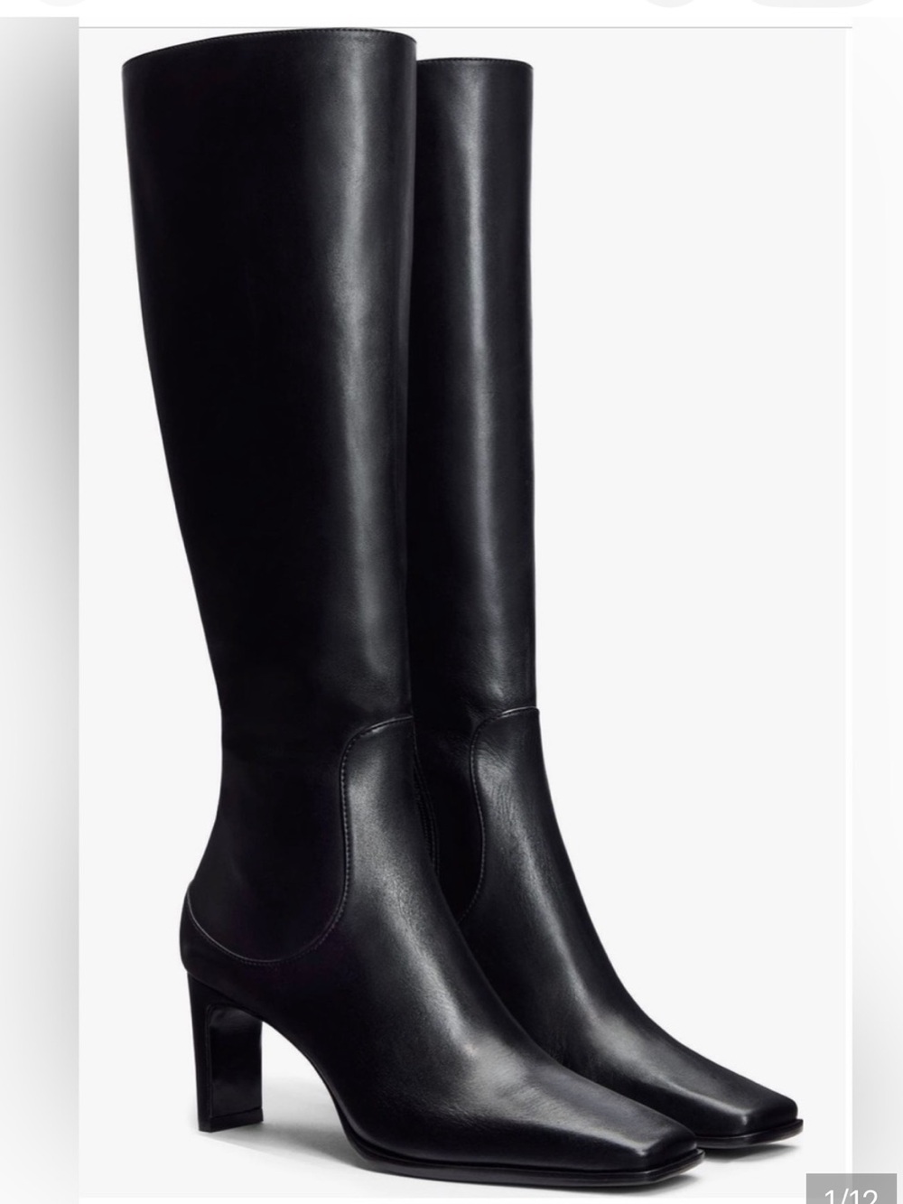 Reformation Black Over-the-Knee Leather Boots new air 6